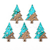 Transparent Resin & Walnut Wood Pendants RESI-S389-030A-B03-1