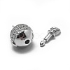 Anti-Tarnish Rhodium Plated 925 Sterling Silver Box Clasps STER-L057-008A-3