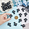 Olycraft 10Pcs Cross with Word Jesus Silicone Beads SIL-OC0001-21-3