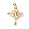 Brass Micro Pave Clear Cubic Zirconia Pendants CU-CBA9883-04C-G-1