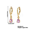 Fashionable Couple Waterdrop Sparkling 925 Sterling Silver Cubic Zirconia Dangle Hoop Earrings for Daily Wear and Parties LS-CU5155-1-2