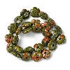 Natural Unakite Beads Strands G-H023-B02-01-3