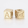 304 Stainless Steel Large Hole Letter European Beads LS-STAS-H428-01G-A-2