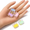 10Pcs 5 Colors Transparent Acrylic Beads ACRC-YW0001-01-4