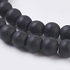Black Stone Beads Strands G-G508-7-3