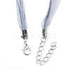 Waxed Cord and Organza Ribbon Necklace Making NCOR-T002-319-3