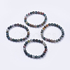 Natural Indian Agate Beaded Stretch Bracelets BJEW-I253-8mm-11-2
