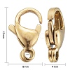 Ion Plating(IP) 304 Stainless Steel Lobster Claw Clasps X-STAS-H353-E-02G-4