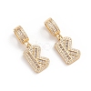 Brass Micro Pave Cubic Zirconia Pendants ZIRC-G165-13G-K-1
