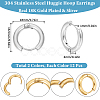 12Pairs 2 Colors 304 Stainless Steel Huggie Hoop Earrings EJEW-SC0001-96-2