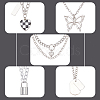 18Pcs 18 Style Alloy Curb & Paperclip & Herringbone Chain Necklaces Set NJEW-AN0001-43-6