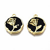 Rack Plating Alloy Enamel Pendants ENAM-N060-18-02LG-2