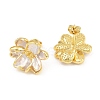 Brass Enamel Stud Earring Findings KK-CBA58F9-01G-01-2