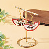 1 Pairs Acrylic Fan Dangle Earrings EJEW-TADJ0001-01-6