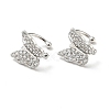 Clear Cubic Zirconia Butterfly Cuff Earrings EJEW-G295-15P-1