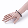 Natural Lava Rock Charm Bracelets BJEW-JB03403-01-3