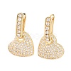 Brass Micro Pave Clear Cubic Zirconia Hoop Dangle Earrings EJEW-G471-30D-G-4