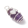 Bullet Shape Gemstone Pendants PALLOY-JF03215-4