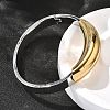 304 Stainless Steel Hinged Bangles for Women BJEW-C091-02E-GP-3