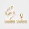 Brass Micro Pave Cubic Zirconia Chain Extender ZIRC-Q022-031G-NR-2