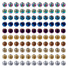 150Pcs 10 Colors Electroplated Natural Lava Rock Beads Strands G-PJ0001-03B-1