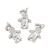 Rack Plating Brass Micro Pave Cubic Zirconia European Dangle Charms KK-D075-01P-2