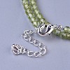Natural Peridot Beaded Necklaces NJEW-K114-A-A17-3