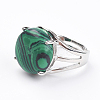 Adjustable Synthetic Malachite Finger Rings RJEW-F075-01I-2