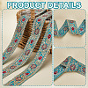 Sparkle Polyester Flower Embroidery Ribbons SRIB-WH0011-266C-4