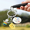 1Pc Star Acrylic Fiber Knitting Pendant Keychain KEYC-LP0001-59-3