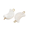 Natural Shell Moon Connector Charms STAS-D378-24G-2