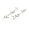Crystal Rhinestone & Clear Cubic Zirconia Stud Earrings EJEW-C037-01C-P-3