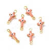 Brass Enamel Connector Charms KK-J302-08G-04-2