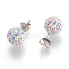 Gifts for Her Valentines Day 925 Sterling Silver Austrian Crystal Rhinestone Ball Stud Earrings for Girl Q286H021-3