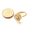 Flower Rotatable Finger Ring for Women RJEW-U035-01G-02-5