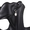 Natural Cultured Freshwater Pearl Rice with Cross Hoop Earrings EJEW-JE06744-2