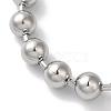 Non-Tarnish 304 Stainless Steel Beads Ball Chain Bracelets for Women BJEW-B092-01B-P-2