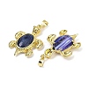 Natural Banded Agate(Dyed & Heated) & Brass Pendants KK-F887-01G-18-2