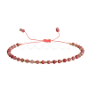 Natural Rhodochrosite Beads Braided Bead Bracelets for Women AI9762-14-1