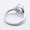 Anti-Tarnish Rhodium Plated 925 Sterling Silver Finger Ring Components STER-G027-15P-3