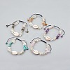 Natural/Synthetic Mixed Stone & White Moonstone Chip Braided Bead Bracelets BJEW-JB04080-1