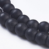 Synthetic Black Stone Bead Strands G-R345-4mm-38-1-3