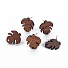Walnut Wood Stud Earring Findings WOOD-S054-51-1