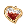 Gradient Color 304 Stainless Steel & Polymer Clay Pave Rhinestone Pendants SA-CBAA9A2-08G-05-1