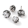 Crown 316 Surgical Stainless Steel Pave Clear Cubic Zirconia Ear False Plugs for Women Men EJEW-Z050-44B-AS-2