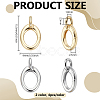 8Pcs 2 Colors Brass Spring Gate Rings KK-BC0015-06-2