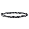 4mm Round Synthetic Hematite Beads Bracelet for Men KG3069-32-1
