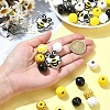 Bees Themed Printed Wood Beads Sets WOOD-YW0001-21-5