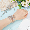 2Pcs Crystal Rhinestone Flower Link Bracelet BJEW-FG0001-02-3