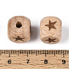 Engraved Beech Wood Beads WOOD-N022-06A-3